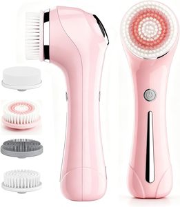 Brosse nettoyante électrique rechargeable pour le visage, appareil de beauté 5 en 1, têtes de brosses, exfoliant pour le visage, étanche, pour purifier la peau - Product Image 1