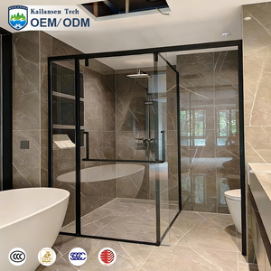 Mampara <span class=keywords><strong>de</strong></span> <span class=keywords><strong>Ducha</strong></span> Tipo T, Antiderrames, <span class=keywords><strong>de</strong></span> Vidrio Templado con Revestimiento, Puerta Corredera <span class=keywords><strong>de</strong></span> Cierre Suave - Product Image 1