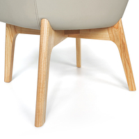 Sillas de Recepción para Oficina, Cómodas, con Patas de Madera Maciza, Asiento de Espuma Moldeada de Alta Resiliencia en PU Beige