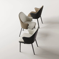 Chaise de salle à manger rembourrée de style nordique de luxe avec accoudoirs pour restaurant et hôtel