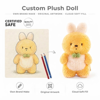 OEM ODM Peluche personnalisée lapin jaune de dessin animé, adorable poupée lapin, vente directe usine, forme personnalisée, mascotte promotionnelle de marque
