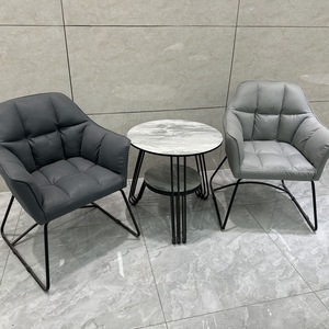 Lazyman Living Room Nail Salon <b>Chair</b> with PU Leather Backrest Metal Legs-Modern Design for Home Office & Bedroom Use - Product Image 1