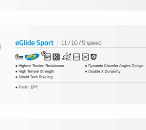 Chaîne KMC E Glide XGlide pour système <span class=keywords><strong>Shimano</strong></span> CUES Link Glide 9 <span class=keywords><strong>10</strong></span> 11 <span class=keywords><strong>vitesses</strong></span>, chaîne de vélo électrique EPT anti-rouille - Product Image 3