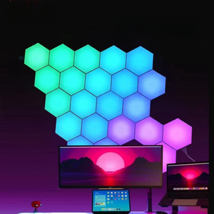 Smart App Control RGBIC Colors Modern DIY White <strong>Hexagonal</strong> Wall <strong>Light</strong> <strong>Panels</strong> Modular 12 Pack Gaming Led <strong>Lights</strong> Living Room - Product Image 2
