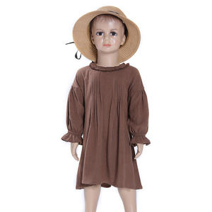Vêtements pour enfants en lin respirant à manches bouffantes RTS, robe pour filles de 2 à 6 ans, prête à être expédiée - Product Image 5