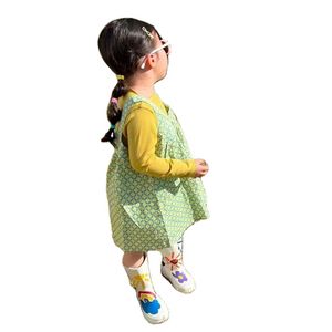 Último Modelo de Vestido Verde sin Mangas a Cuadros para Niñas Pequeñas, Diseños Elegantes de Vestidos para Bebés - Product Image 2