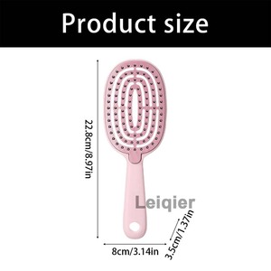 Cepillo de masaje capilar con logotipo personalizado, impermeable, autolimpiante, de plástico con cojín de aire, para cabello rizado, moda femenina, uso doméstico - Product Image 2