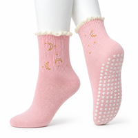 Chaussettes de yoga élégantes à volants, antidérapantes, respirantes en nylon - Chaussettes de compression haute performance à imprimé pailleté CLASSE 1 pour femmes