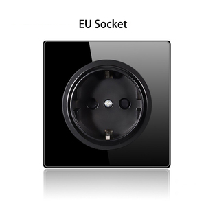 EU Standard Wall Power Socket TV <strong>Plug</strong> RJ45 <strong>Internet</strong> Socket Satellite Outlet Glass Panel TV Telephone Computer - Product Image 5