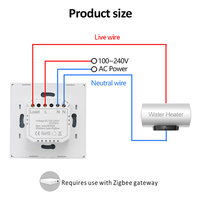 Interrupteur intelligent pour chauffe-eau LangYeao 20A 40A Tuya Zigbee, haute puissance, 4000/8000W, compatible avec Alexa Google Home, 6 couleurs, minuterie