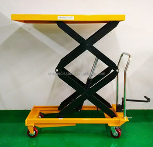 Chariot à plateforme manuel pliable, <span class=keywords><strong>petit</strong></span> chariot à ciseaux, table élévatrice hydraulique pour <span class=keywords><strong>déménagement</strong></span> - Product Image 4