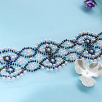 Accessoires pour vêtements Ruban de strass Garniture de couleur noire Garniture de dentelle perlée faite à la main Broderie pour vêtements