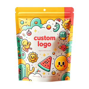 Tùy chỉnh thiết kế 100% tái chế nhựa đứng lên Túi với dây kéo hàng đầu thực phẩm snack doypack in kỹ thuật số Pouch - Product Image 1