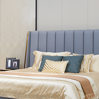 Meubles de luxe modernes, ensemble de chambre à coucher d'hôtel italien en bois capitonné sur mesure, lit double