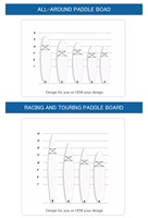Planche rigide Eps en fibre de carbone pour sports nautiques d'extérieur Plaque de course rapide 14 pouces Planche à pagaie longue SUP pour sports aquatiques