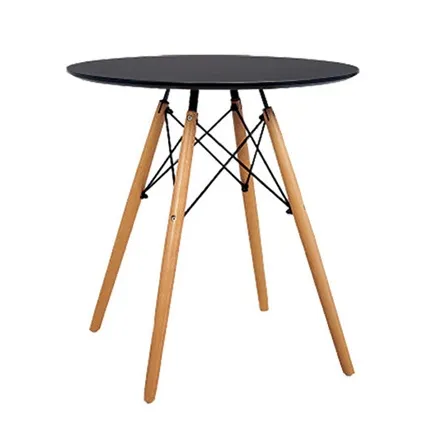 Space saving live edge circle small round cafe designs wooden modern decoration dining table