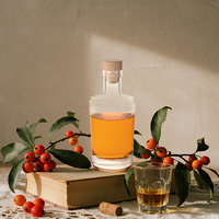 Vente en gros de bouteilles de vin en verre de haute qualité, forme ronde, fond épais, 100 ml, 200 ml, 500 ml, 750 ml
