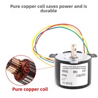 Motor Sinkron Magnet Permanen Fasa Tunggal Sino-pan 50KTYZ 220V AC Operasi Bolak-Balik Maju/Mundur Kecepatan Rendah 6.5W 3