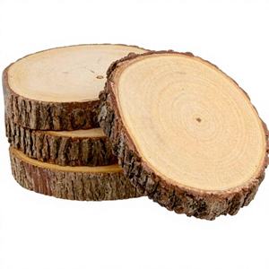 Posavasos Redondos de Madera Hechos a Mano de Lujo, Rebanadas de Corteza Natural de 3 Pulgadas para Uso en el Hogar y la Cocina - Product Image 1