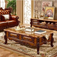 Table basse en marbre de style européen, meuble de maison moderne et simple, laqué avec rangement pour petits salons, meuble TV au sol