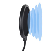 F-01 Filet anti-bruit pour microphone, double couche, protection contre le soufflement pour studio d'enregistrement