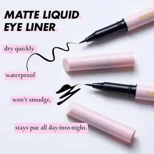 Matte Liquid Eye Liner Pen OEM Maquiagem dos olhos Secar Rapidamente Longa Duração À Prova D 'Água Personalizar Lápis Delineador Preto