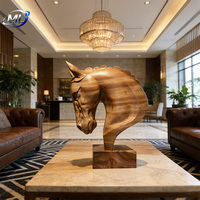 Escultura Moderna de Madera Grabada 'Solitude del Caballo', Figura Decorativa, Modelo Animal, Decoración para el Hogar, Impresión UV, Color Personalizado