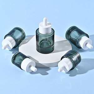 Glass Luxury Custom Logo Roll Sealing Matte Finish Cylinder Shape Flat Shoulder Thick Bottom 30ml 40ml 50ml Cosmetics <b>Bottle</b> - Product Image 1