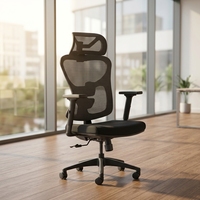 Chaise de bureau pivotante confortable de qualité industrielle, ergonomique, de direction, avec dossier haut en maille, style chinois, mobilier commercial moderne