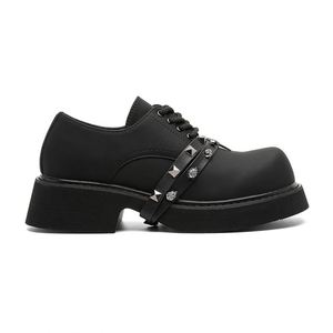 Chaussures à bout épais style punk pour hommes et femmes, chaussures Derby rehaussantes mates, chaussures de couple à plateforme cloutées subculturelles - Product Image 5