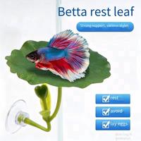 Feuille de repos pour Betta, hamac pour Betta, feuille de lotus artificielle, décoration d'aquarium, feuille de repos et de reproduction pour poissons Betta avec ventouse