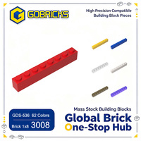 Gobricks GDS-536 Pièces de blocs de construction 3008 Brique 1x8 Blocs de construction en plastique en vrac Pièces MOC