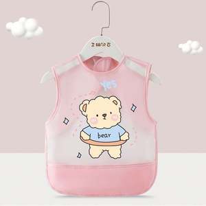 Babero Impermeable de Manga Larga de EVA para Bebés con Bolsillo Recolector, Babero Antimanchas para las Comidas Diarias del Bebé - Product Image 1