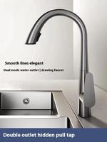 Robinet de luxe moderne - Robinet en acier inoxydable - Tête de pulvérisation extractible pour eau chaude et froide