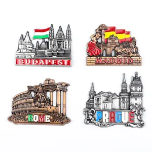 Customised made metal ref fridge magnet custom European countries tourist souvenir gift decoration