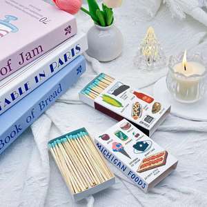 Grande boîte domestique bougie Matchbox personnaliser logo <span class=keywords><strong>allumettes</strong></span> publicité hôtel 4 pouces bois emballage longue sécurité <span class=keywords><strong>cheminée</strong></span> <span class=keywords><strong>allumettes</strong></span> - Product Image 6