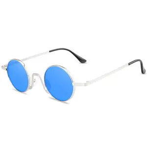 China factory new produce luxury sunglasses round steampunk customizable engraved lunette de soleil de luxe