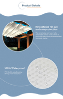 Auvent électrique de pare-soleil rétractable portable auvent coupe-vent et imperméable pour les patios extérieurs tous temps