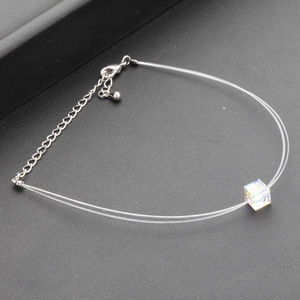 Bracelet en cristal Cube géométrique couleur AB cristal blanc unisexe à porter au quotidien - Product Image 2