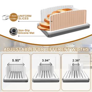Nouvelle trancheuse à pain améliorée pour pain fait maison, largeur réglable, pliable et compacte, guide de coupe avec bac à miettes - Product Image 6