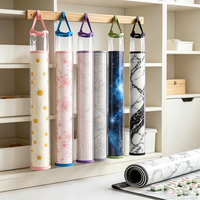 Sac cylindrique portable en PVC transparent multicolore pour tapis de mahjong enroulable, taille personnalisée, logo acceptable, vente en gros