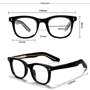 Gafas de Prescripción Retro al por Mayor HBK - Montura de Acetato Hecha a Mano en Japón - <span class=keywords><strong>Filtro</strong></span> de <span class=keywords><strong>Luz</strong></span> <span class=keywords><strong>Azul</strong></span>, Patillas Gruesas, OEM, Ligeras - Product Image 3