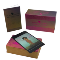 Vente en gros de jeux de cartes de tarot holographiques personnalisés avec boîte et guide de délicatesse rose rouge