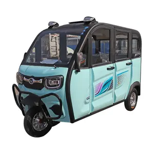 Triciclo eléctrico de 60V y 1000W, 6 asientos, rickshaw automático, gran oferta