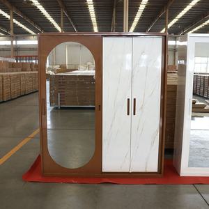 Armoire métallique moderne à prix abordable <span class=keywords><strong>de</strong></span> Luoyang, design personnalisé, en acier, avec miroir imprimé, 3 portes coulissantes, pour chambre à coucher et mobilier <span class=keywords><strong>de</strong></span> maison - Product Image 2