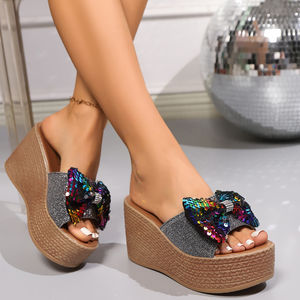 Pantuflas de Mujer con Lazo de Mariposa y Suela Gruesa, Modelo M01, Verano 2025 - Product Image 6