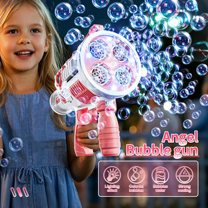 Pistolet à bulles automatique pour enfants en plastique pour fête de piscine en plein air en été, vente en gros, jouets à bulles électriques pour <span class=keywords><strong>mariage</strong></span> avec lumière et son - Product Image 3