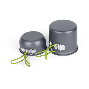 Juego de utensilios de cocina portátiles antiadherentes de 1-2L, ligeros, para acampar al aire libre, con tapa y asas, para 1-2 personas - Product Image 3