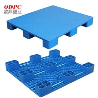 Palette en plastique robuste à quatre entrées, taille standard européenne, en HDPE, pour entrepôt et expédition