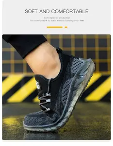 รองเท้าเซฟตี้หัวเหล็ก ระบายอากาศได้ดี น้ำหนักเบา กันลื่น เหมาะสำหรับใช้ในโรงงาน <span class=keywords><strong>มาตรฐาน</strong></span> <span class=keywords><strong>ISO</strong></span> สำหรับฤดูร้อน - Product Image 4